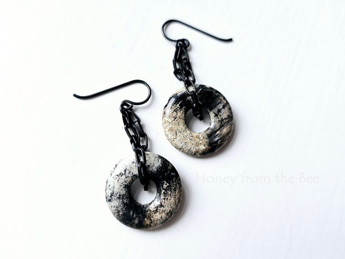 Black and Tan gemstone earrings