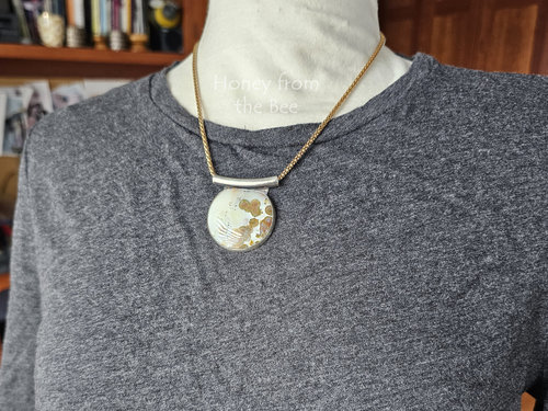 Ocean jasper pendant on model
