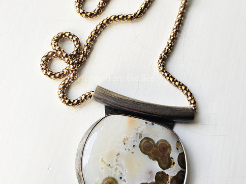 Ocean Jasper pendant with simple setting to show off gemstone