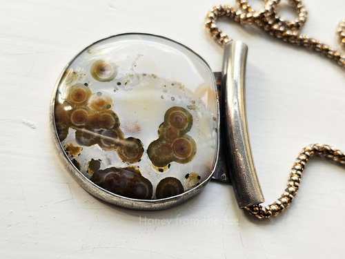 Ocean Jasper pendant in sterling silver