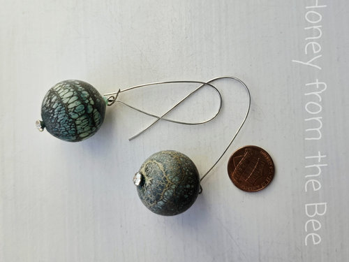 Bubble earrings in teal