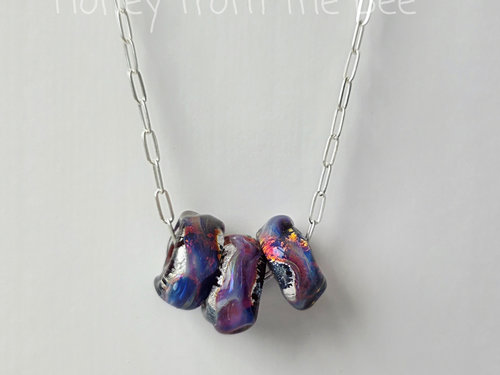 Lampwork necklace on sterling silver chain