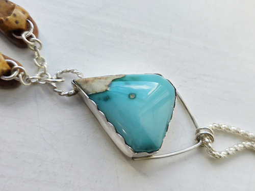 Turquoise necklace in a beach theme