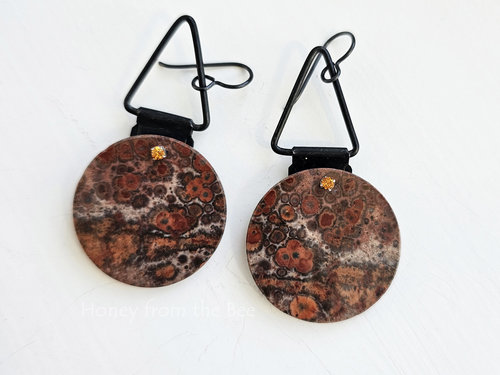 Geometric modern gemstone earrings