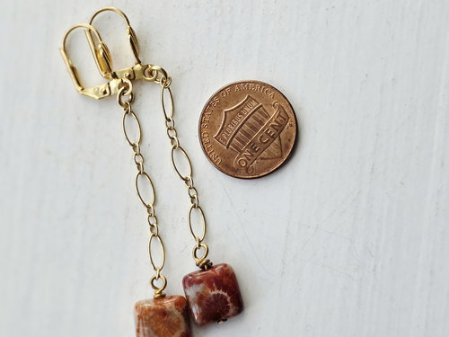 Autumn earrings in red and gold