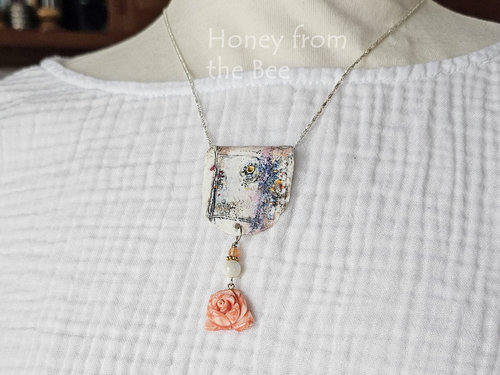 Feminine Floral necklace on model