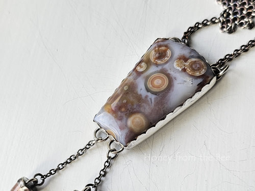 Ocean Jasper necklace set in sterling silver