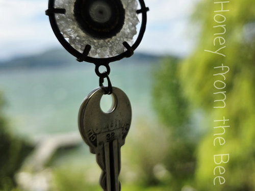 Agate Stalactite necklace in green and white