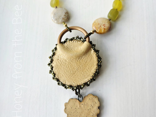 Boho style necklace in garden theme