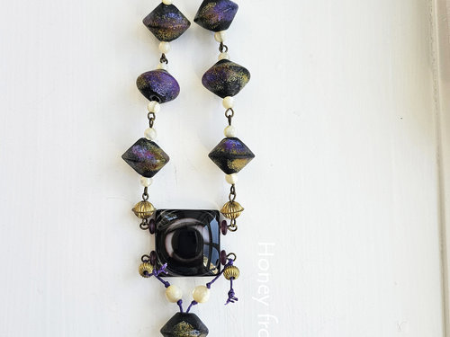One of a kind statement necklace is a piece of art that you'll want to display even when not wearing it.