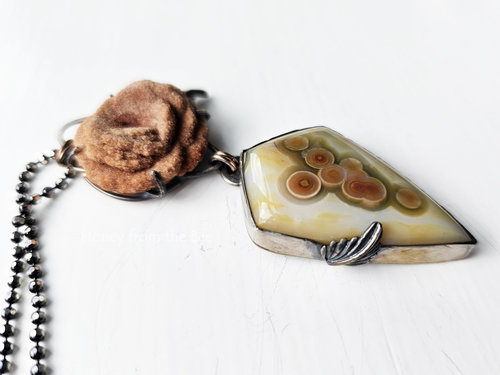 Baryte Rose and Ocean Jasper Pendant