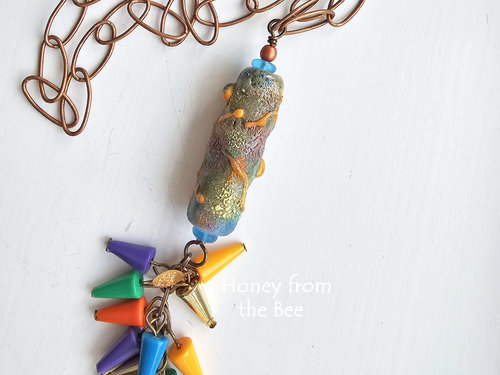 Pipyr Harris lampwork focal is the star in this artisan necklace