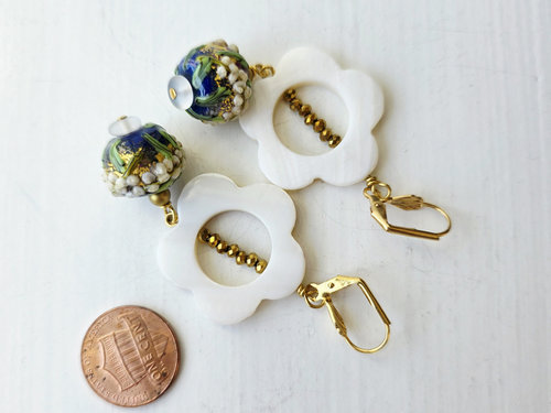 One of a kind earrings in a floral theme