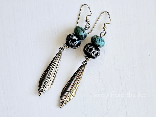 Turquoise earrings in Southwest style