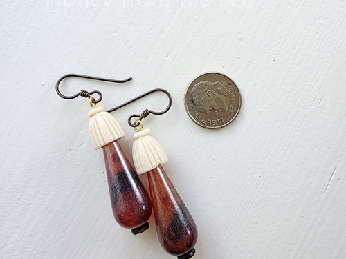 Mushroom earrings in vintage lucite