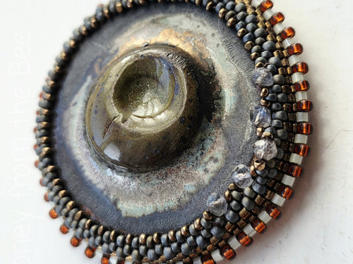 Lisa Peters Russ ceramic cabochon beadwoven