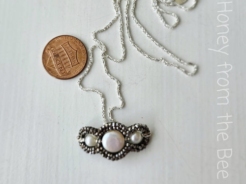 Pearl and marcasite necklace
