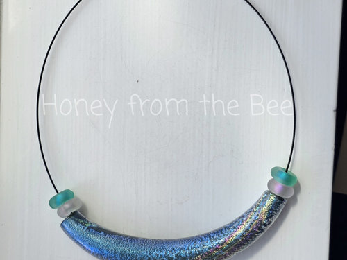 Art Glass necklace in pastel rainbow
