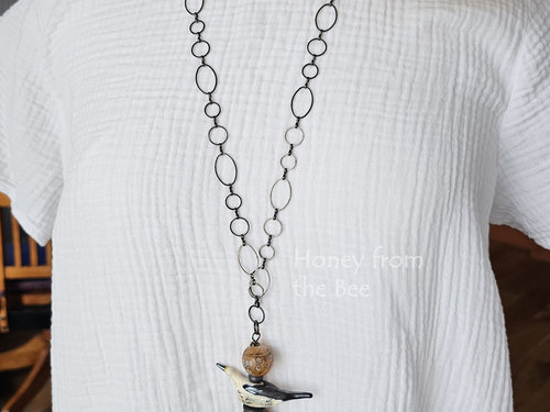 Tunic length artisan necklace for the beach lover