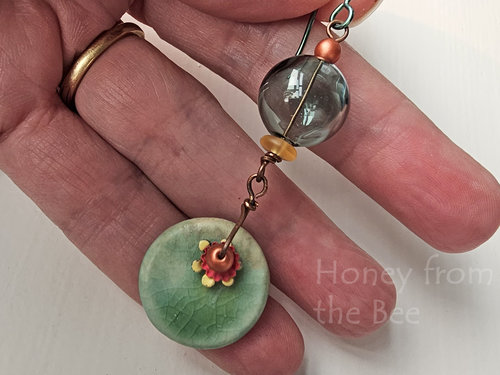 Lampwork and ceramic earrings