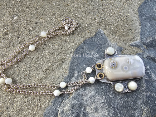 Like a galaxy far away this ocean jasper necklace is one of a kind