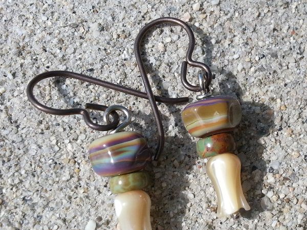 Earthtone Artisan Earrings, copyright Honey from the Bee