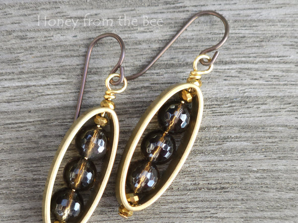 Smokey Quartz dangle earrings