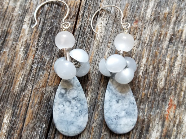 Grey artisan earrings