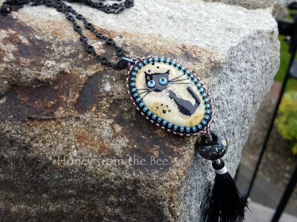 Black Cat artisan pendant