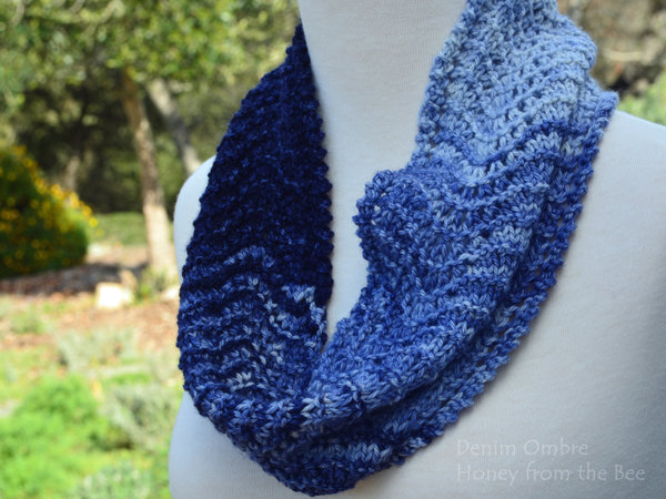 Denim blue lace cowl