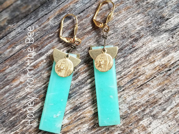 Chrysophase earrings