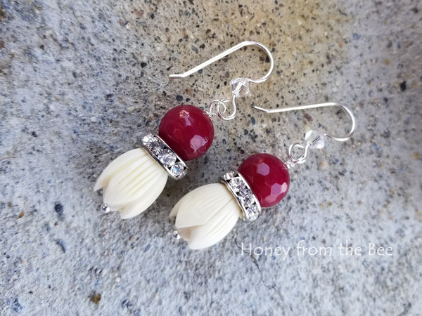 Ruby quartz earrings