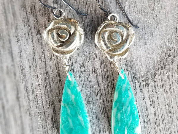 Silver Rose earrings