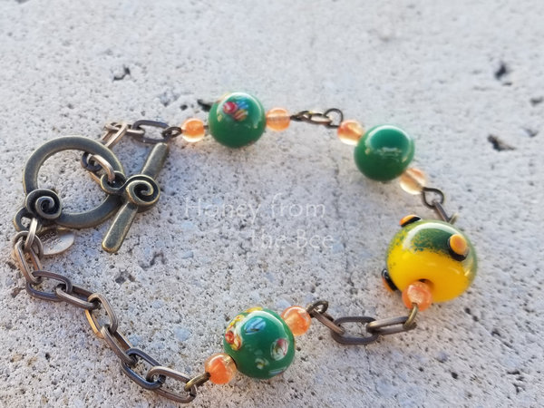 Green and yellow bracelet