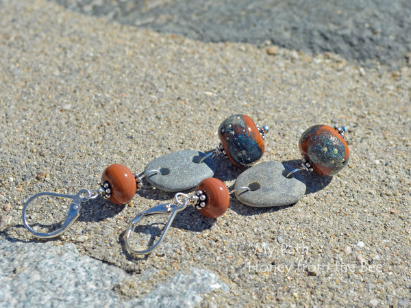 Grey and Terra Cotta Earrings