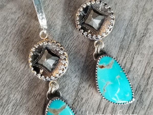 Turquoise and silver earrings