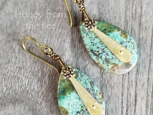 African turquoise earrings