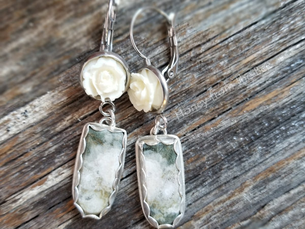 Coral and Ocean Jasper earrings