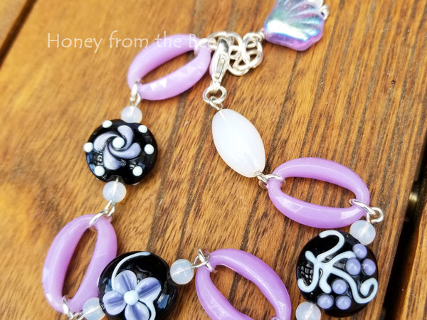 Black and Lavender bracelet