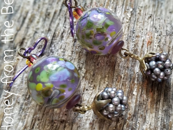 Lavender and green earrings