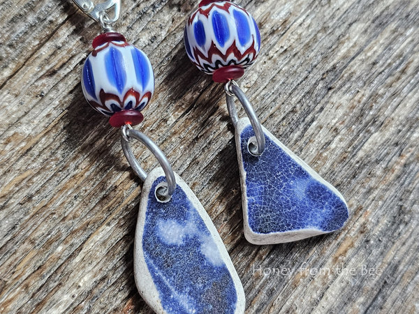 Red white and blue Americana earrings