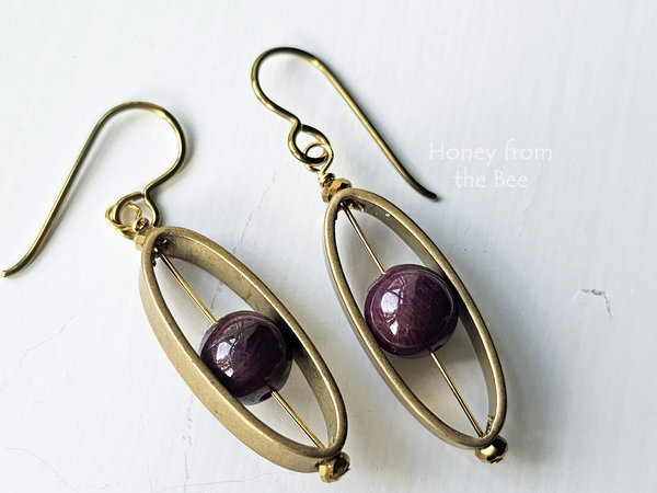 Modern Ruby earrings