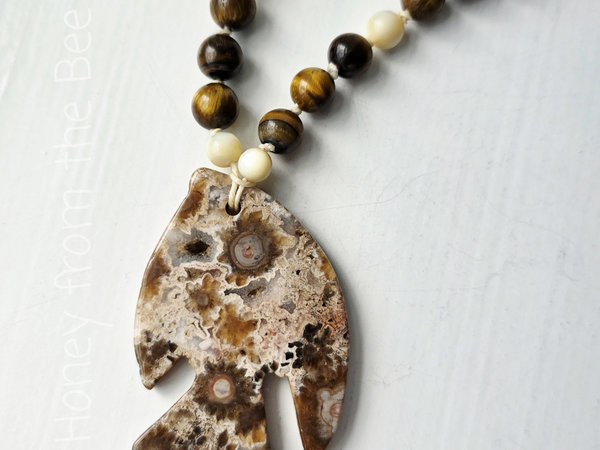 Ocean Jasper necklace in brown and white