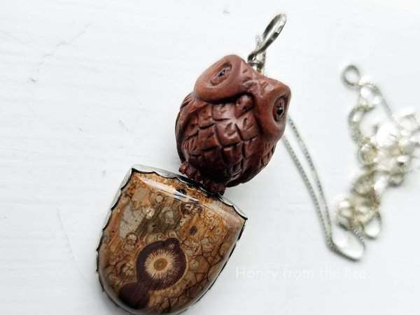 Carved Owl Pendant
